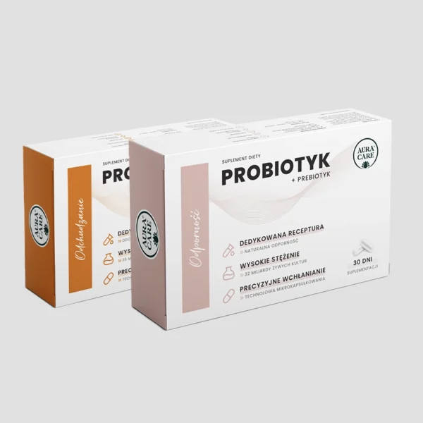 <b>Zestaw indywidualny – 2 sztuki</b></br><small> Wybierz 2 dowolne probiotyki Aura Care</small>