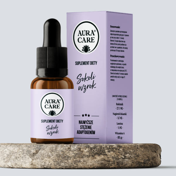 Sokoli wzrok Luteina, Rokitnik zwyczajny, Nagietek lekarski, Witamina A Adaptogeny Aura Care | 14100 mg