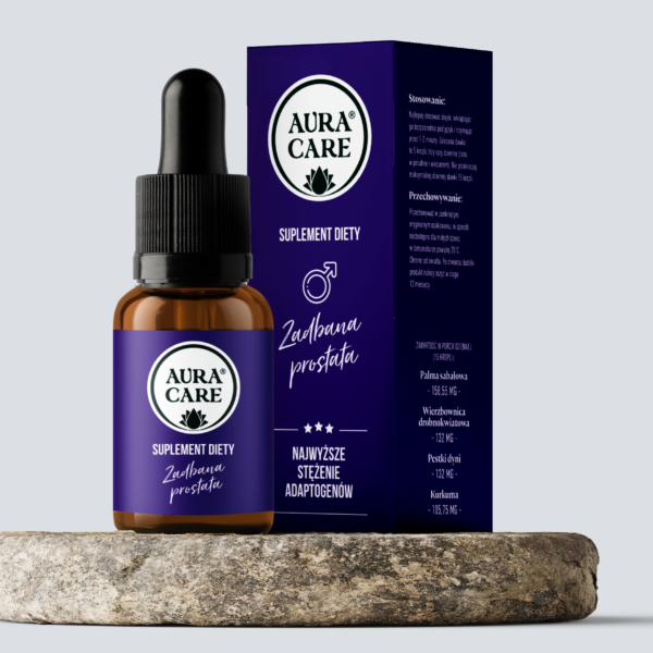 Zadbana prostata Palma sabałowa, Wierzbownica drobnokwiatowa, Pestki dyni, Kurkuma Adaptogeny Aura Care | 15 ml