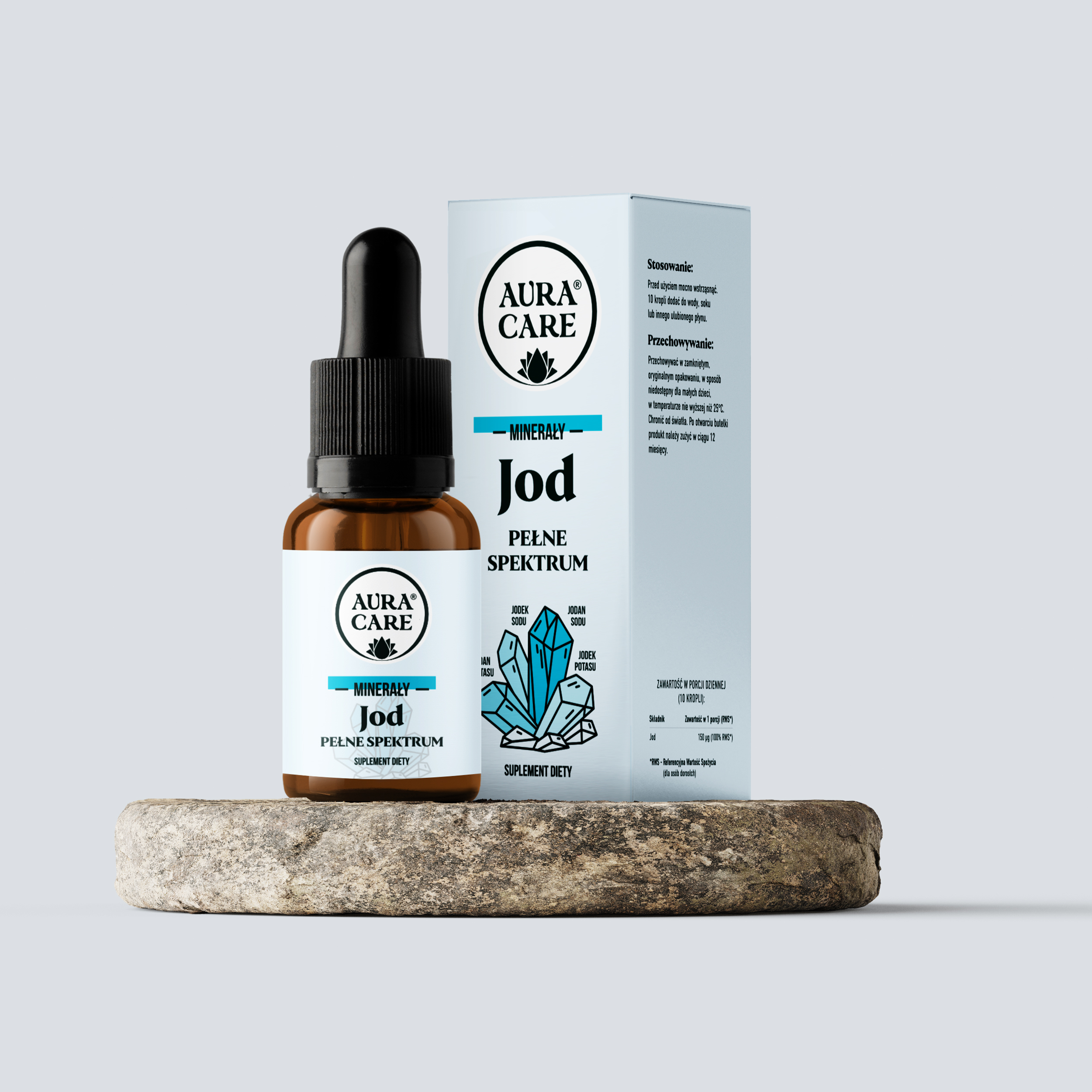 Jod 4 formy Jodu Minerały Aura Care | 15 ml